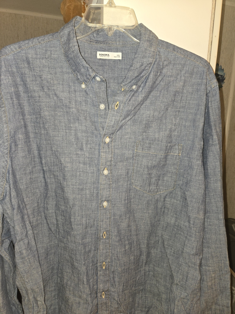 Sonoma Chambray Button-Down Shirt in Light Blue